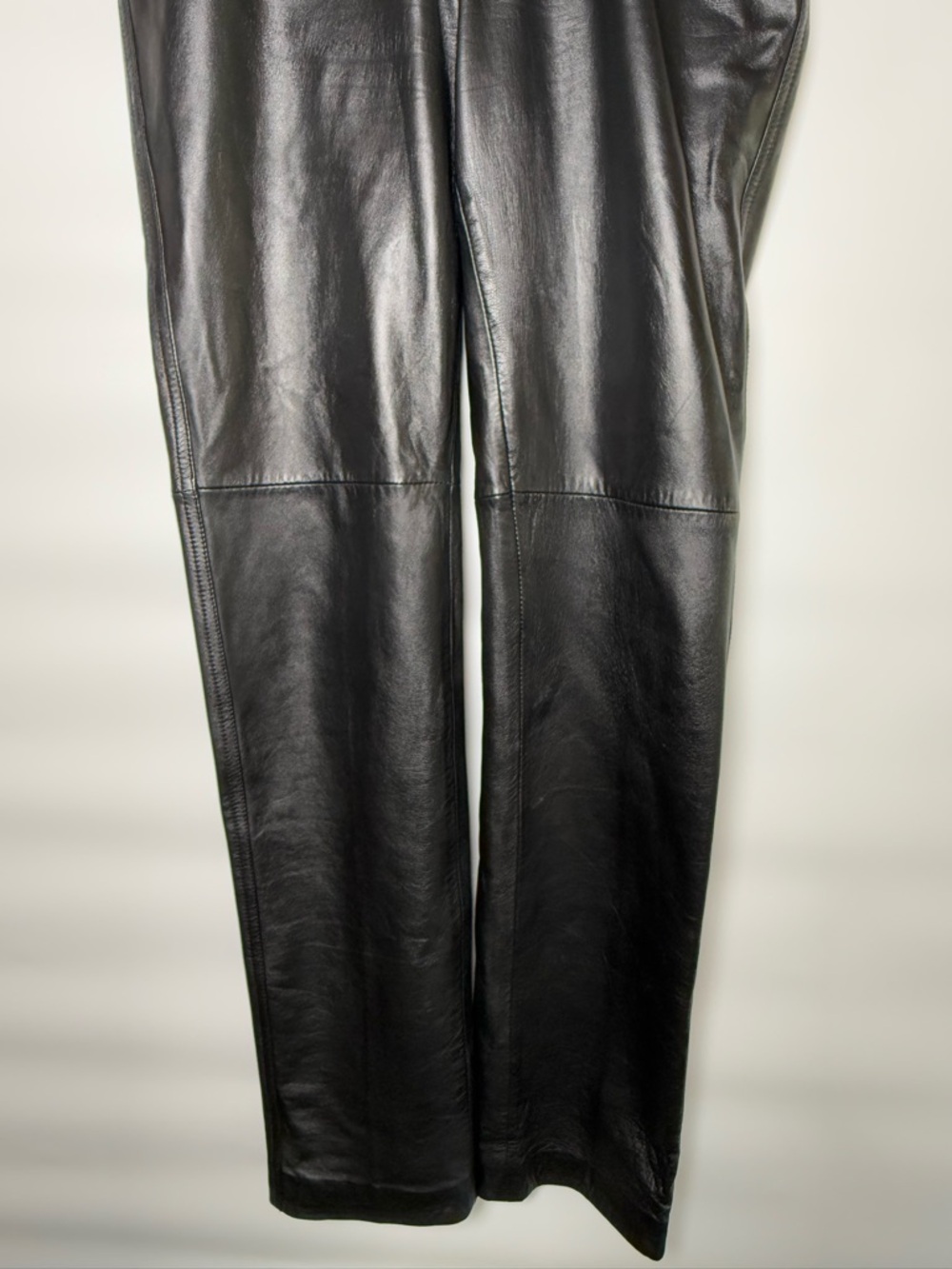 Vintage Wrangler Black Leather Pants High Rise 90s Minimalist Biker - Picture 6 of 16